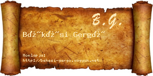 Békési Gergő névjegykártya
